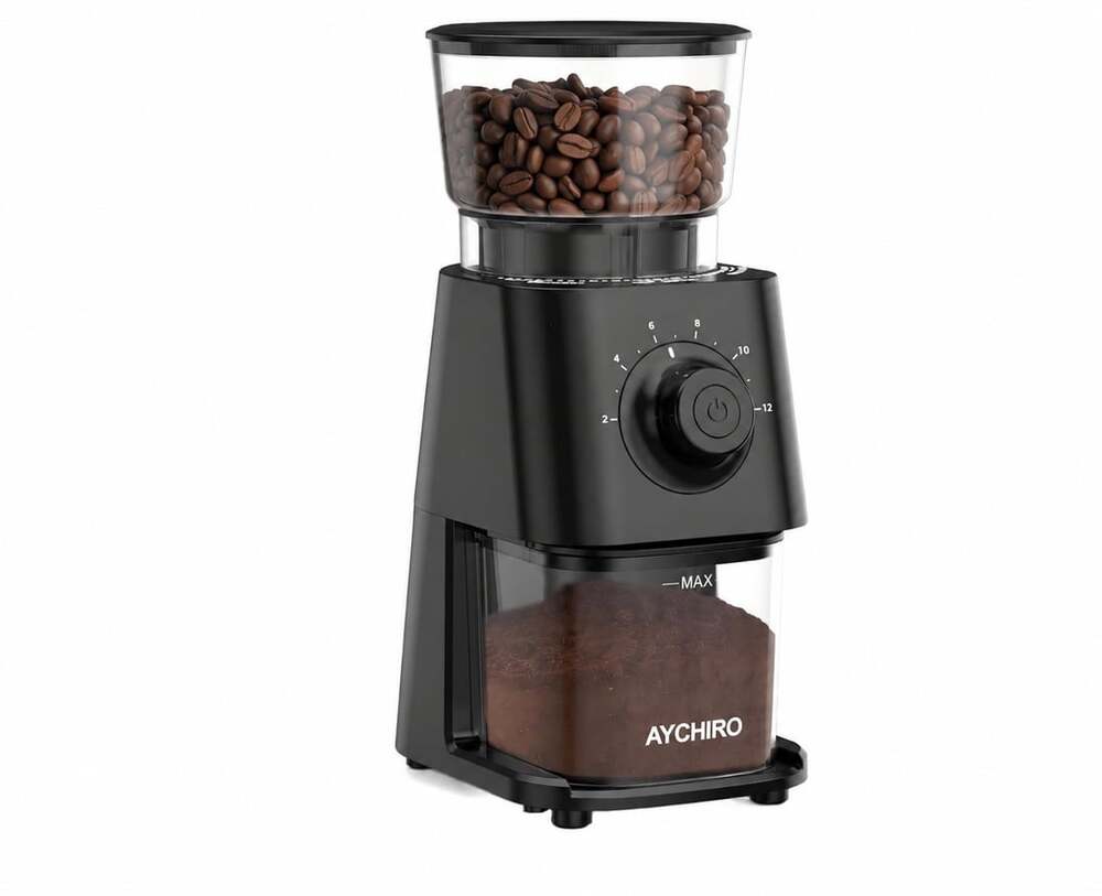 Aychiro Electric Coffee Grinder 30 Grind Settings Black